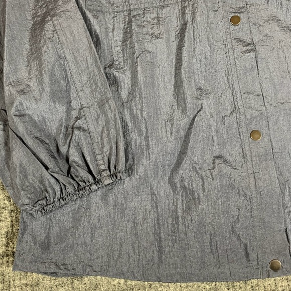 Athleta Top Womens Medium Gray Snap Button Up Long Sleeve Oversized Shacket New - Picture 8 of 13